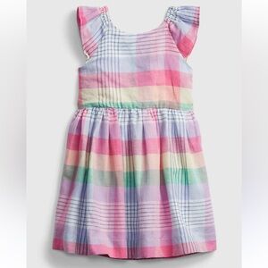 Gap toddler plaid rainbow dress 3T